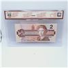 Image 2 : BCS Graded Choice Uncirculated 63 Bank of Canada 1986 $2 Banknote