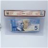 Image 2 : BCS Graded Almost UNC 58 Bank of Canada 2002 $5 Banknote
