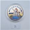 Image 1 : Republic of Liberia Millennium 2000 One Troy Ounce .999 Silver Coin