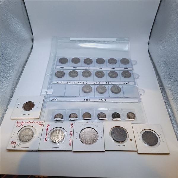 Canadian Coin Collection Silver Half Dimes, Newfoundland 25 Cent, 50 Cent, etc.