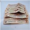 Image 1 : Five Canadian Two Dollar Bills