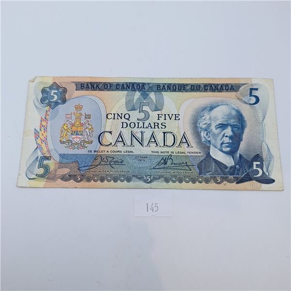 1979 Bank of Canada 5 Dollar Banknote