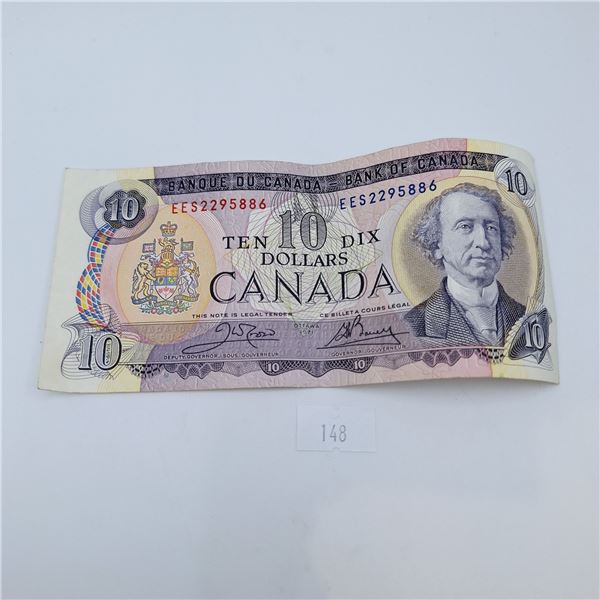 1971 Bank of Canada 10 Dollar Banknote
