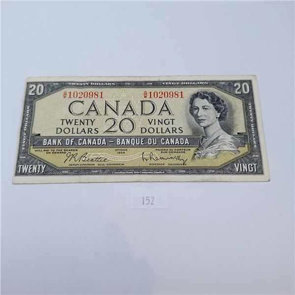 1954 Modified Bank of Canada 20 Dollar Banknote