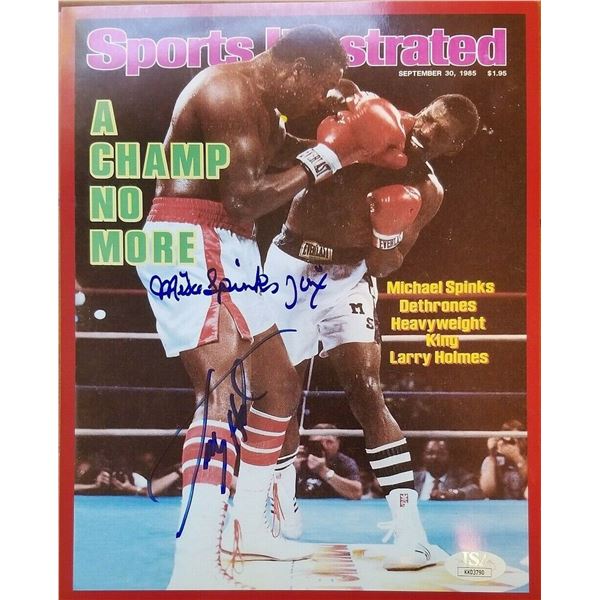 Larry Holmes & Michael Spinks signed photo JSA
