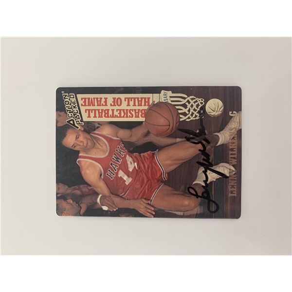 Lenny Wilkens signed basketball card