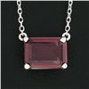 Image 3 : NEW 14k White Gold 1.50 ctw Rectangular Step Cut Garnet Solitaire Pendant Neckla