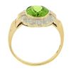 Image 2 : Antique 18K Gold 2.75 ctw Oval Bezel Peridot w/ Detailed Frame Solitaire Ring