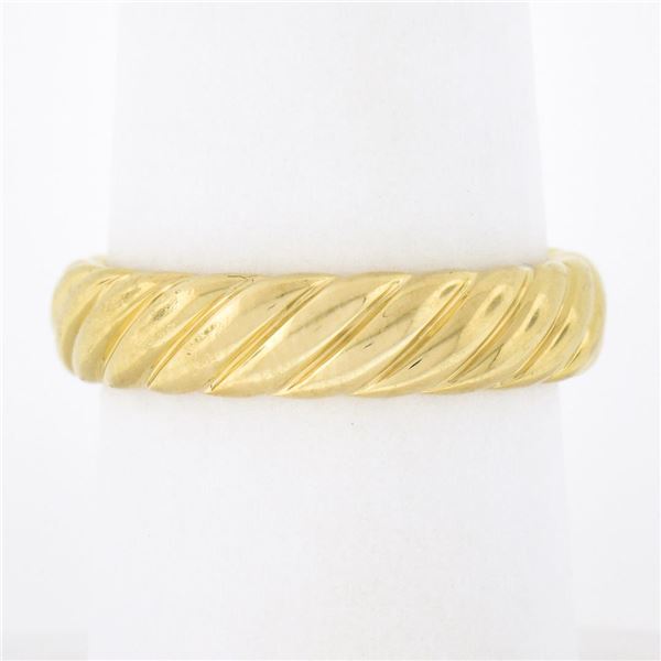 David Yurman 18K Yellow Gold 5mm Polished Braided Cable Stackable Band Ring