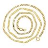 Image 3 : Vintage 14k Gold Curb Link w/ Polished Open Bar Link Long 32" Chain Necklace
