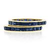 Image 5 : Pair of 18k Gold 4.4 ctw Channel Set GIA Sapphire Eternity Stack Band Guard Ring
