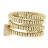 Image 6 : Estate 18k TT Gold 0.20 ctw Diamond Flexible Coiled Stack Look Wide Band Ring