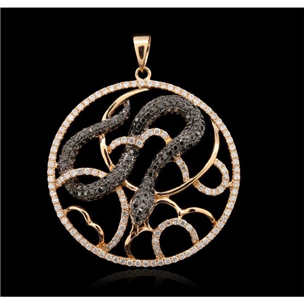 Group - 18KT Rose Gold 2.21ctw Black Diamond Pendant CRJ174