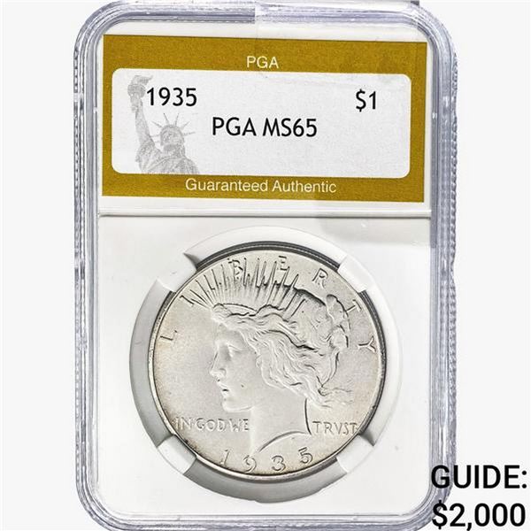 1935 Silver Peace Dollar PGA MS65
