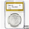 Image 1 : 1891-CC Morgan Silver Dollar PGA MS64