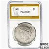 Image 1 : 1921 Silver Peace Dollar PGA MS64