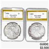 Image 1 : 1990-2001 [2] $1 ASE 1 OZ PGA MS69-70