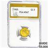 Image 1 : 1905 $2.50 Gold Quarter Eagle PGA MS67