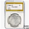 Image 1 : 1884-CC Morgan Silver Dollar PGA MS65