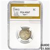 Image 1 : 1913 Buffalo Nickel PGA MS67 TYPE 1