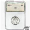Image 1 : 1953-D Washington Silver Quarter PCI MS66