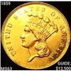 Image 1 : 1859 $3 Gold Piece CHOICE BU