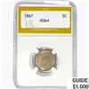 Image 1 : 1867 Shield Nickel PGA MS64