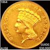 Image 1 : 1864 $3 Gold Piece CHOICE AU