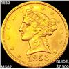 Image 1 : 1853 $5 Gold Half Eagle UNCIRCULATED