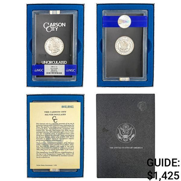 1884-CC Morgan Silver Dollar NGC MS64 PL GSA Hoard