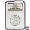 Image 1 : 1858 Seated Lib. 50C Shipwreck Effect w/ Box NGC