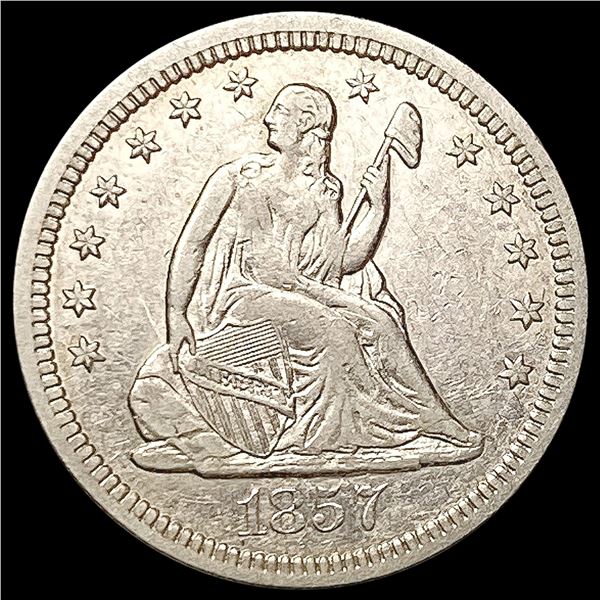1857-O Seated Liberty Quarter CLOSELY UNCIRCULATED