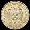Image 2 : 1936 Germany 5 Reichsmark CLOSELY UNCIRCULATED