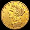 Image 1 : 1880 $5 Gold Half Eagle CLOSELY UNCIRCULATED