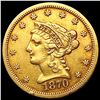 Image 1 : 1870-S $2.50 Gold Quarter Eagle NEARLY UNCIRCULATED