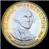 Image 1 : ND George Washington Silver Round; Toned UNCIRCULATED