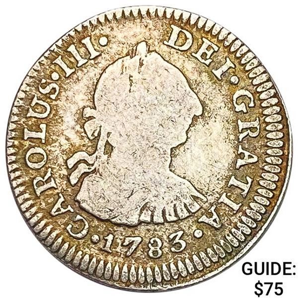 1783Mo FF Mexico Silver 1/2 Reales ABOUT UNCIRCULATED