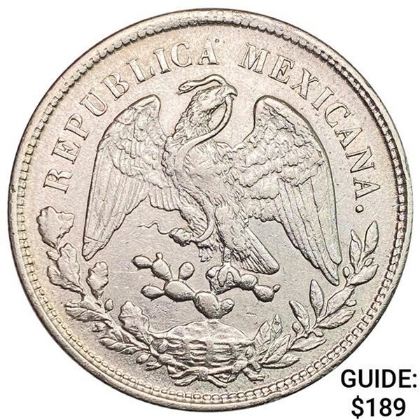 1902Zs FZ Mexico Silver Peso CHOICE AU