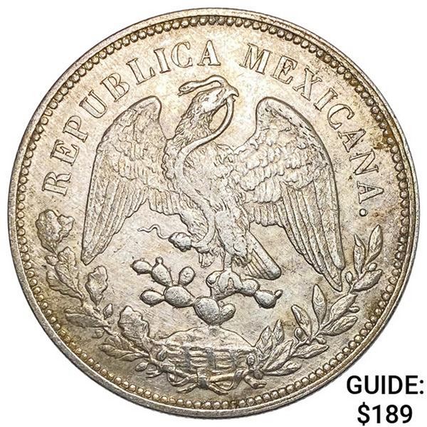 1908Mo AM Mexico Silver Peso CHOICE AU