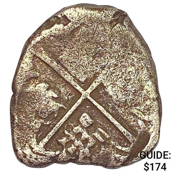 1500-1600's Spanish Empire Silver 1 Reales Cob NEARLY UNCIRCULATED