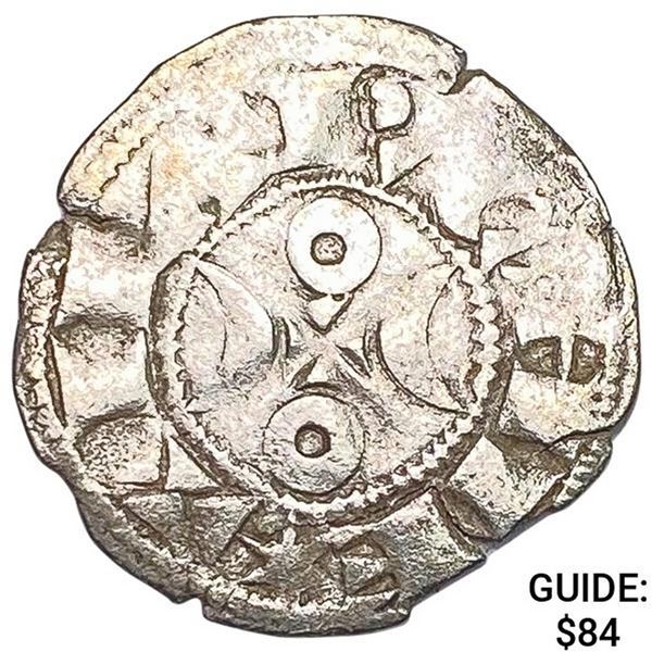 1170-1245 France Crusades Silver Denier NEARLY UNCIRCULATED