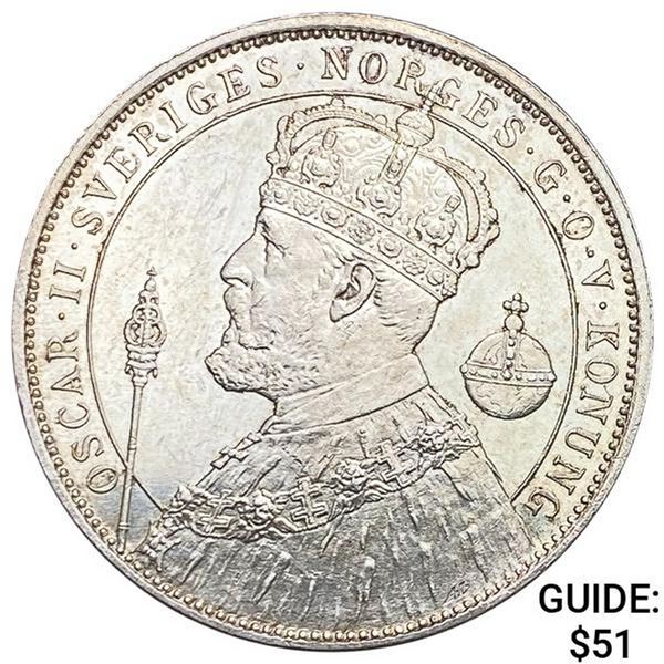 1897 Sweden 2 Kroner UNCIRCULATED