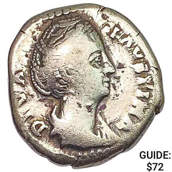 Roman Faustina Sr. 138-140 Silver Denarius NEARLY UNCIRCULATED