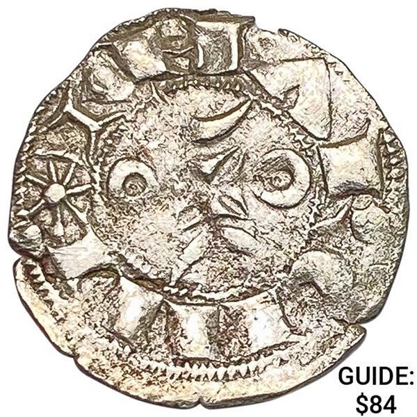 1170-1245 France Crusades Silver Denier NEARLY UNCIRCULATED