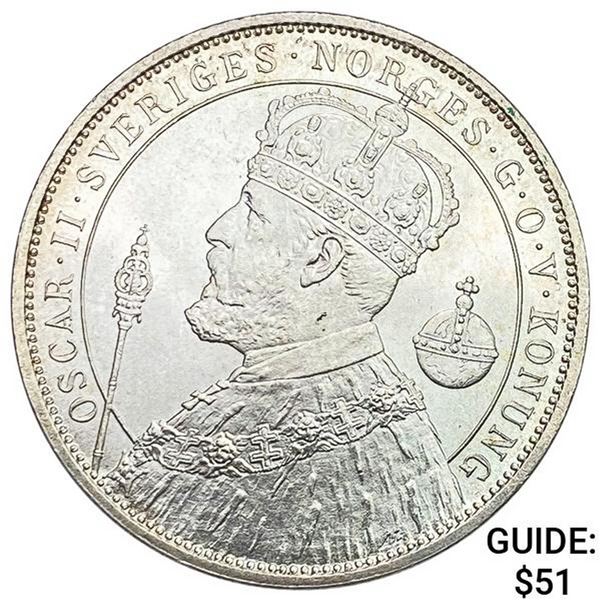 1897 Sweden 2 Kroner UNCIRCULATED
