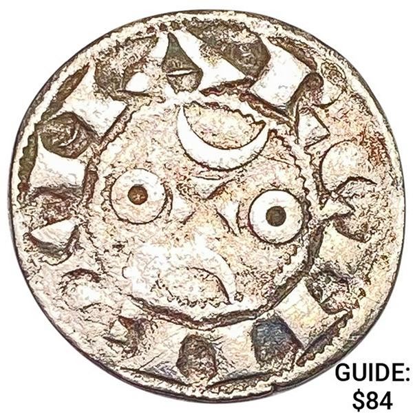 1170-1245 France Crusades Silver Denier NEARLY UNCIRCULATED