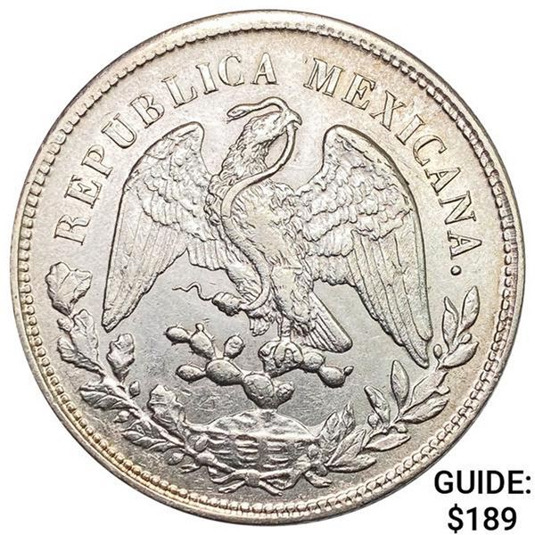 1902Zs FZ Mexico Silver Peso CHOICE AU
