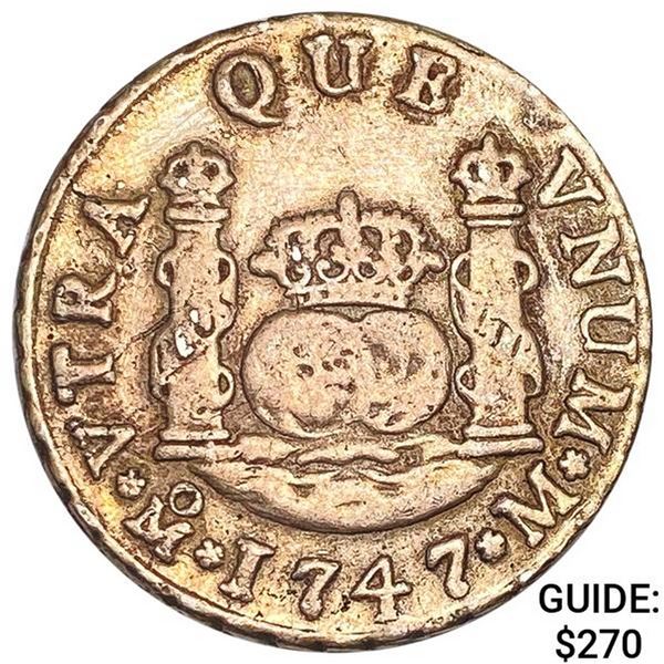 1747Mo M Mexico Silver 2 Reales NEARLY UNCIRCULATED