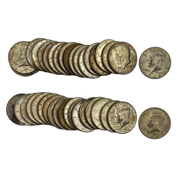 1968-D 40% Silver Kennedy Half Dollar Lot [39 Coins]