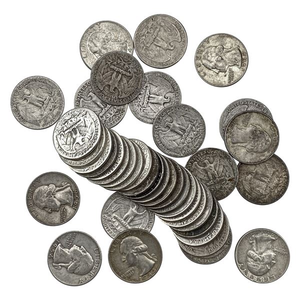 1940-1964 Washington Silver Quarter Lot [40 Coins]